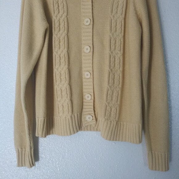 Westbound women's size M yellow cardigan knit sweater - Picture 3 of 15